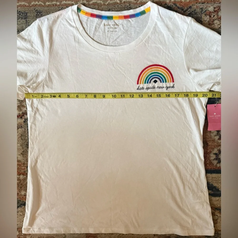 Kate Spade Rainbow Pride Gift Set Shirt Crossbody Bag & Keychain Charm NWT - Picture 7 of 16